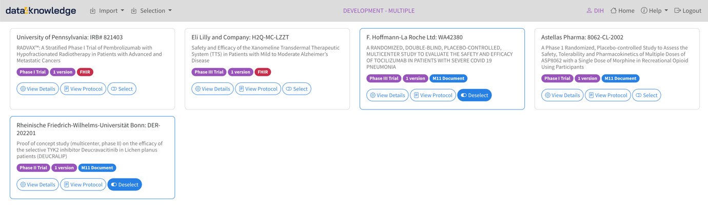Studies with Selection
